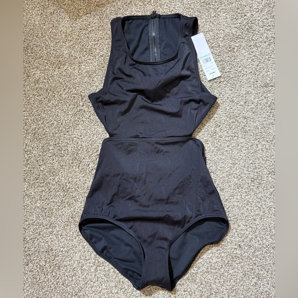 DKNY Black One-Piece Swimsuit with Cutout Details